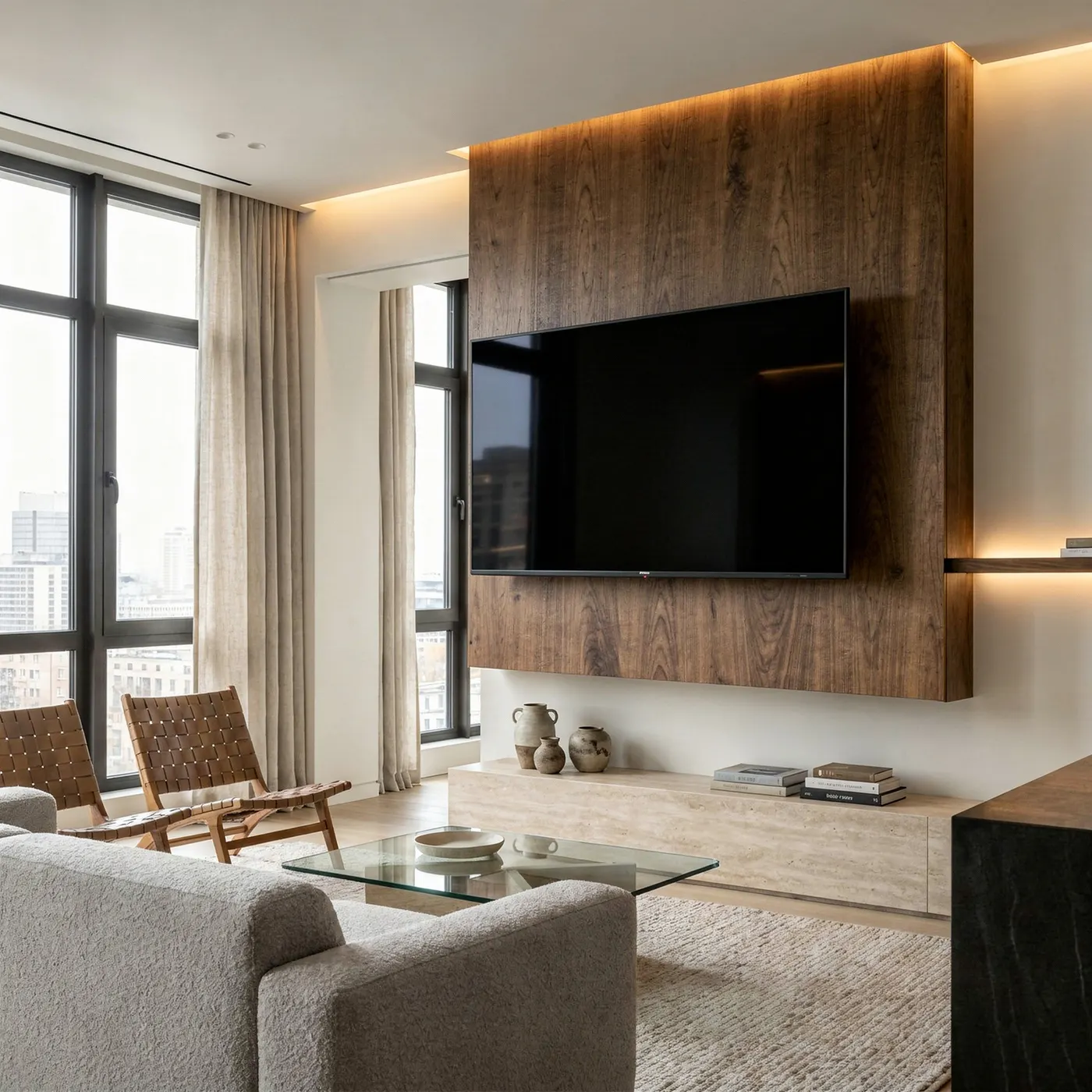 Painel de TV em madeira natural Braspan Nature